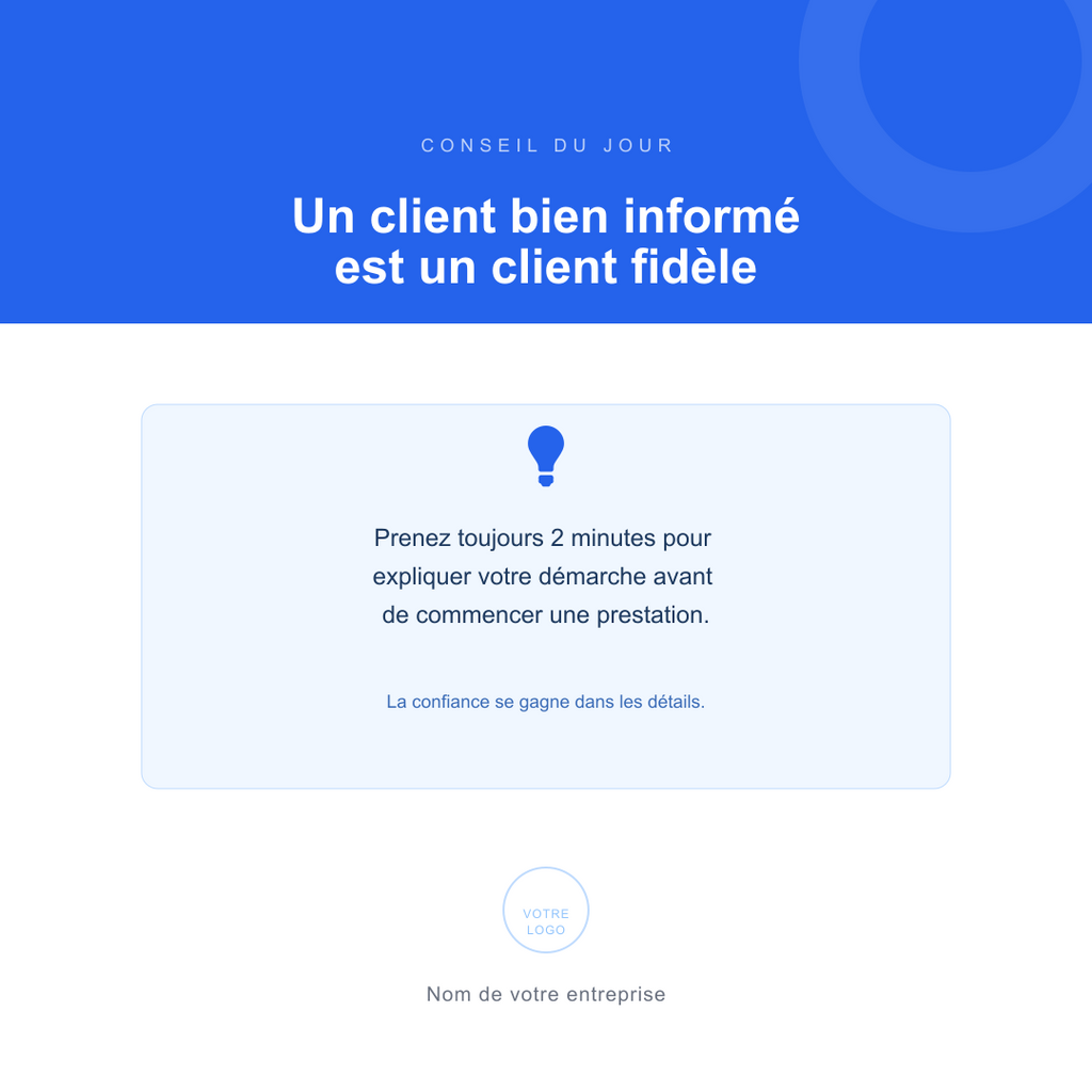 Conseil du jour - post Instagram