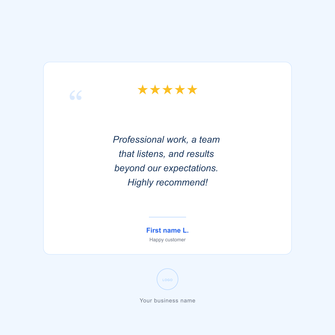 Customer review - Instagram post