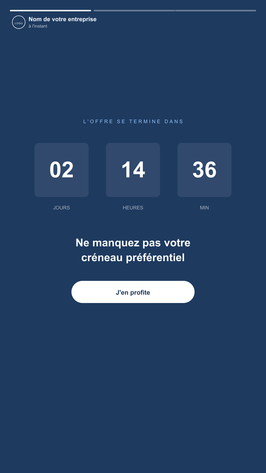 Compte a rebours - story Instagram