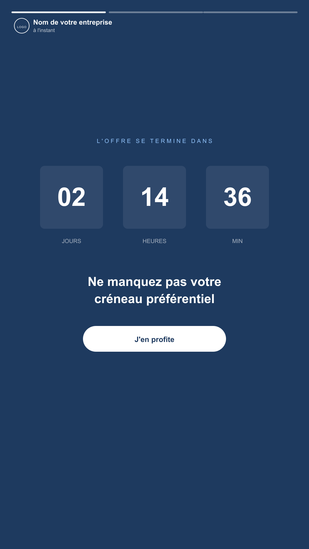 Compte a rebours - story Instagram