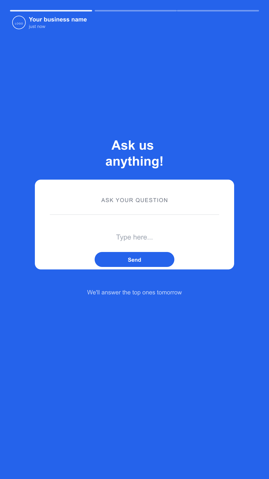 Question box - Instagram story